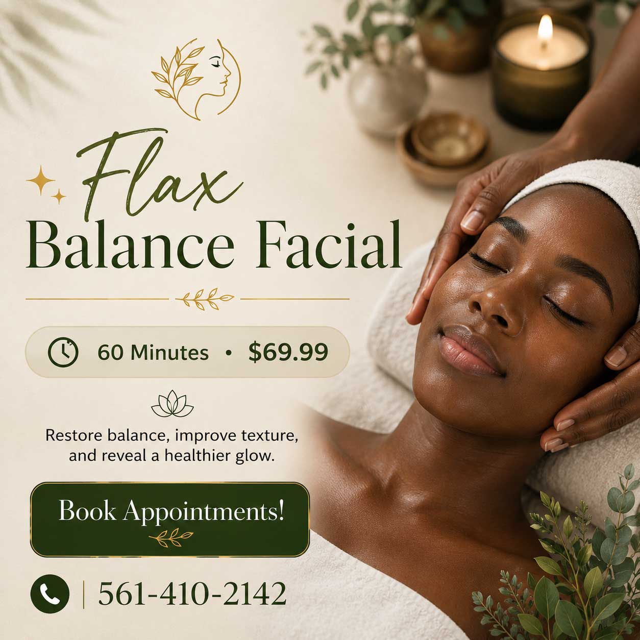 Flax Balance Facial | Restore Skin Balance & Healthy Glow - 60 Minutes