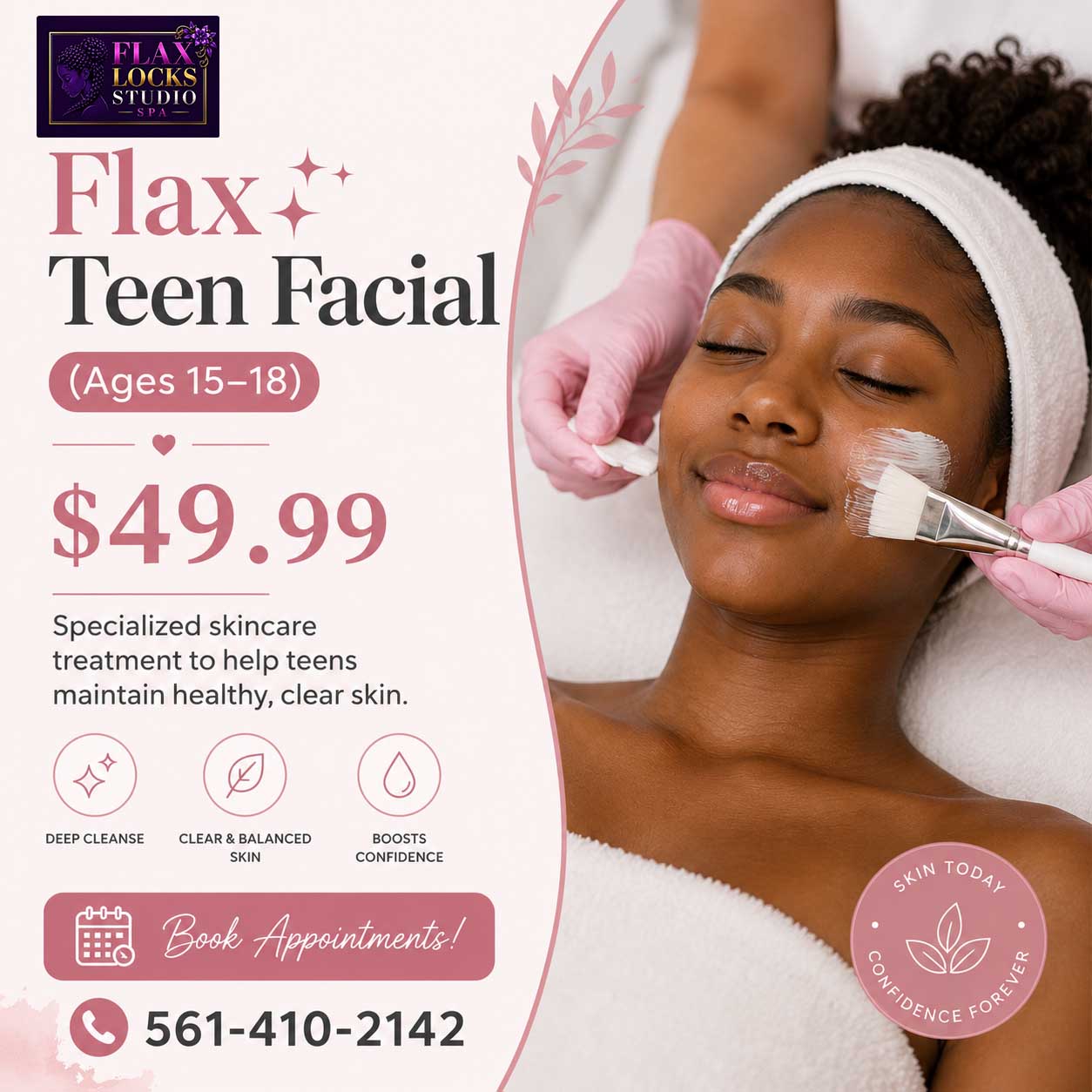Flax Teen Facial (Ages 15–18)